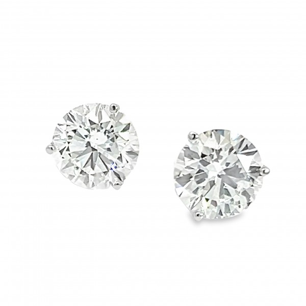 14k White Gold Diamond Stud Earrings