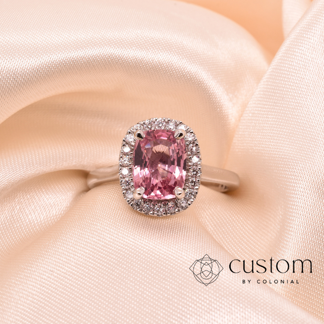 Custom Padparadscha Sapphire Ring