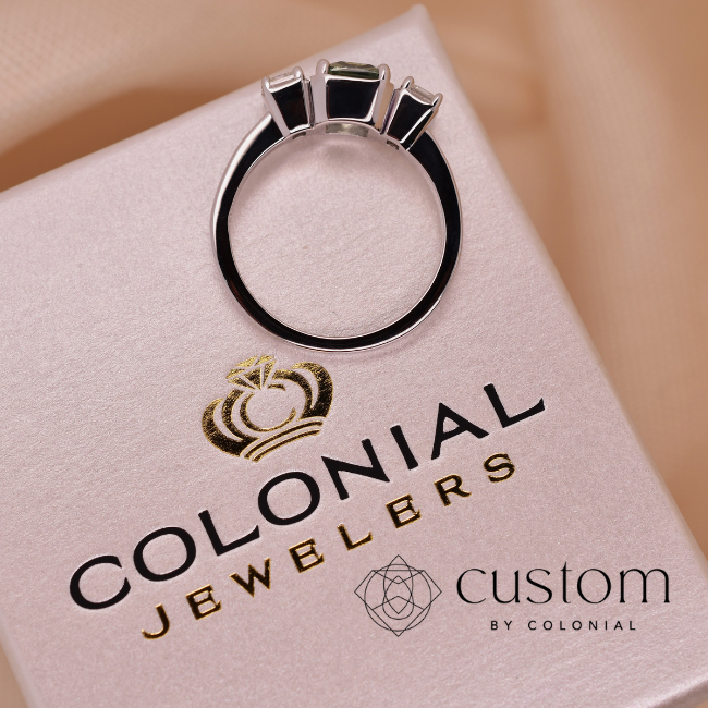 Green Sapphire Diamond Ring