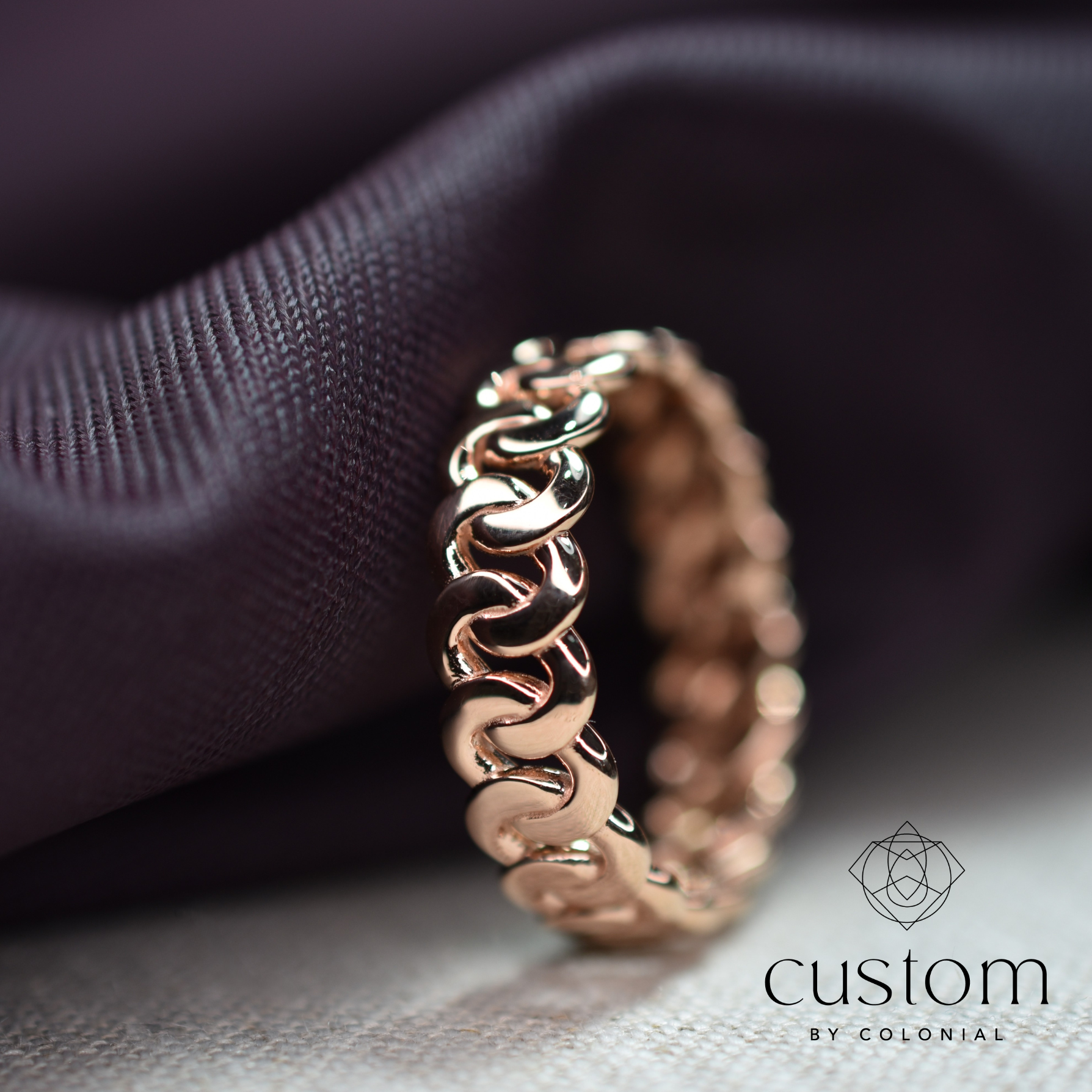 Cuban Link Wedding Band