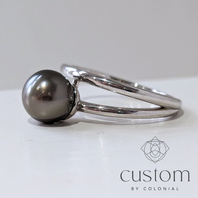 Custom: Tahitian Pearl Commitment Ring