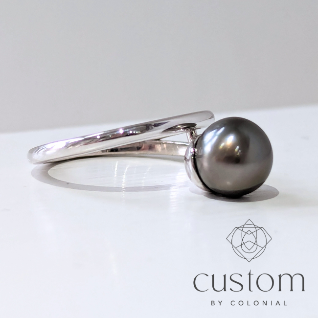 Custom: Tahitian Pearl Commitment Ring
