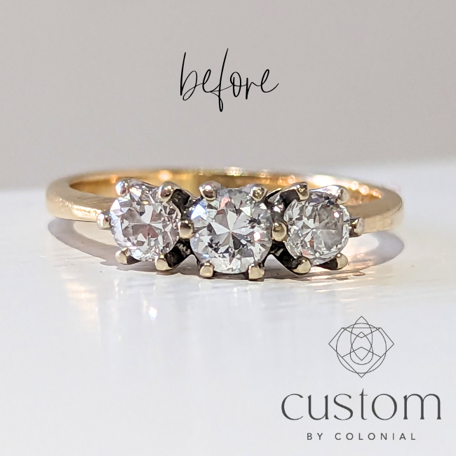 Custom: Reset Family Stone and Emerald Ring