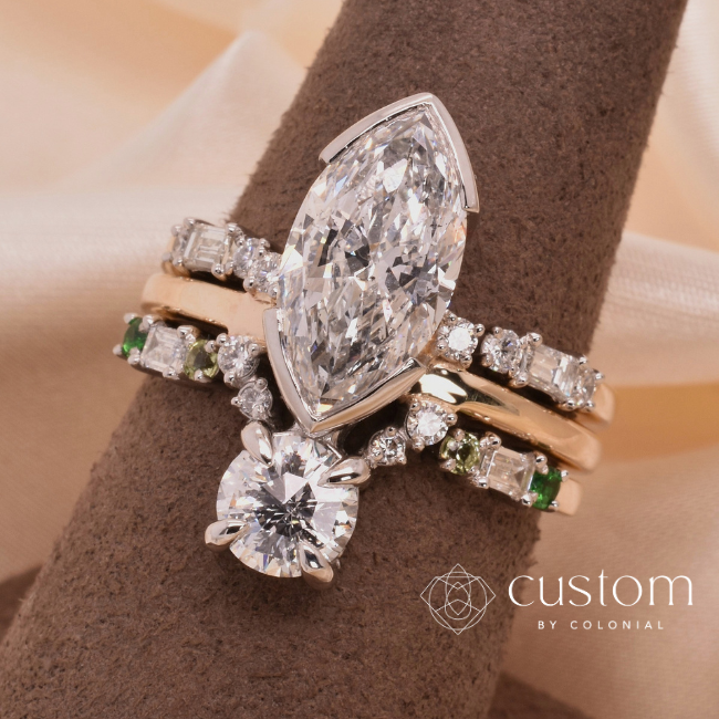 Custom 3-Ring Wedding Stack