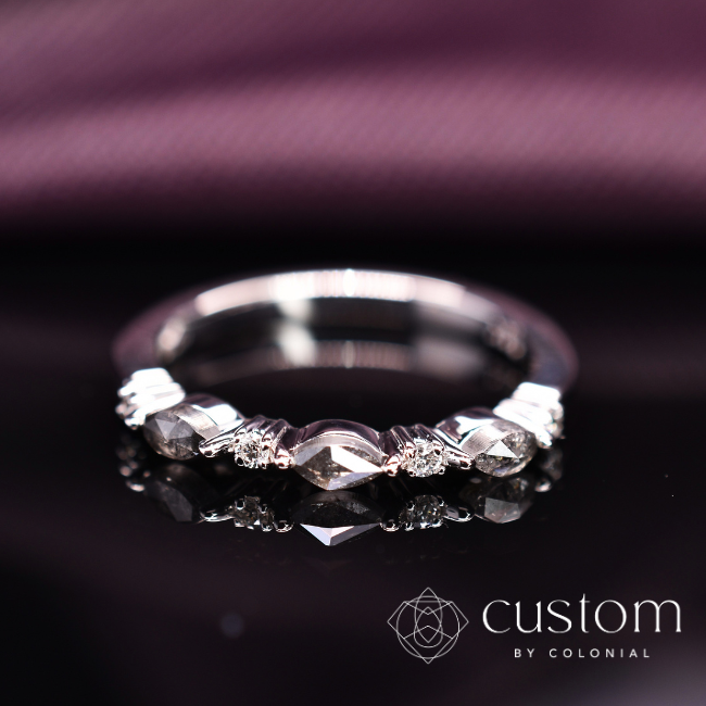 Custom Salt and Pepper Wedding Band