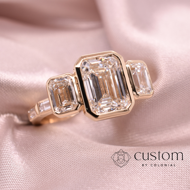 Bezel Set Three Stone