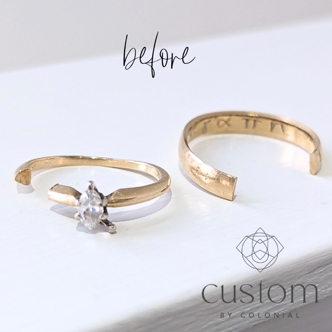 Custom: Marquise Sapphire and Diamond Ring